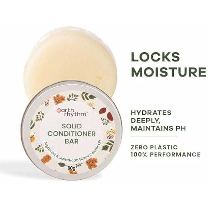 Earth Rhythm SOLID CONDITIONER BAR Â€“ ARGAN & BLACK CASTOR, DEEP CONDITIONING + FRIZZ CONTROL, NO PARABENS & SULPHATES - Image 3