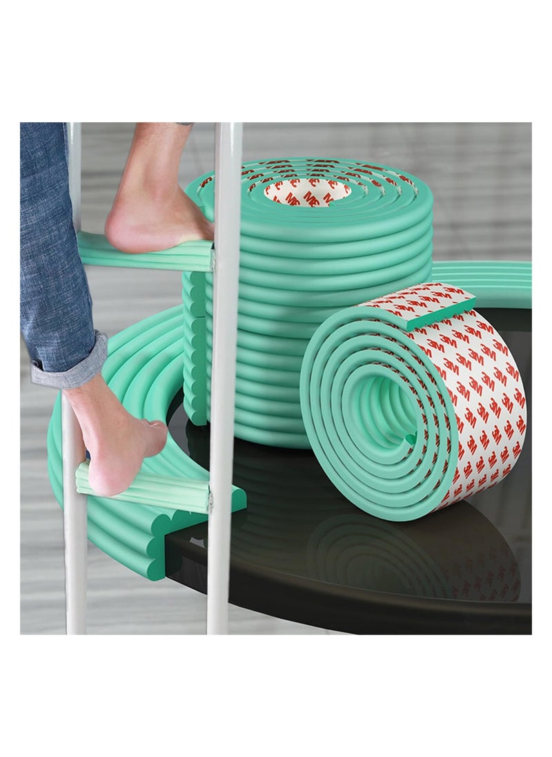 Bunk Bed Ladder Pads Soft Extra-Wide Edge Protector Self-Adhesive Bunk Bed Ladder Cover Foam Padding Traction Treads for Stair Steps Sharp Edges Table Desk Furniture 6.5 Ft Light Green