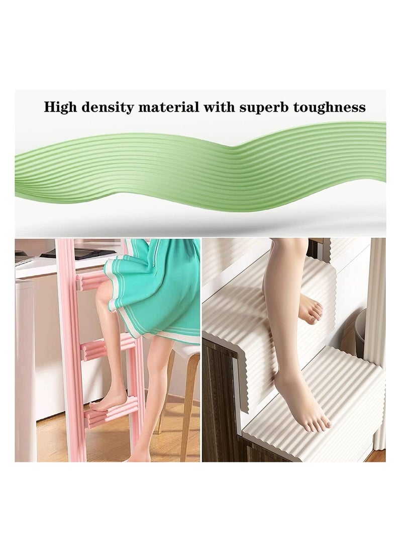Bunk Bed Ladder Pads Soft Extra-Wide Edge Protector Self-Adhesive Bunk Bed Ladder Cover Foam Padding Traction Treads for Stair Steps Sharp Edges Table Desk Furniture 6.5 Ft Light Green