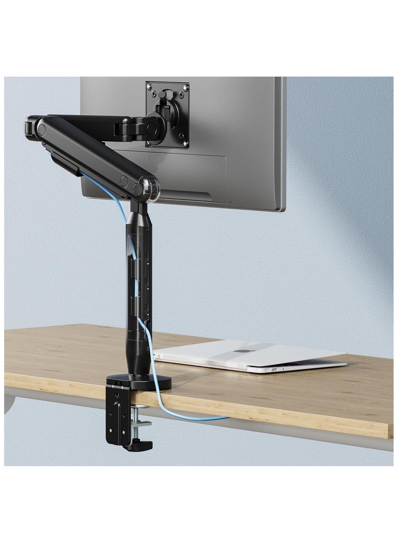 نيوستار ذراع شاشة نيوستار فردي بدعم نابضي 17–35″ | حامل مكتب غازي قابل للتعديل، تركيب بمشبك أو فتحة، يتحمل حتى 11 كجم، إمالة ودوران كامل – LDT76-C012 - Image 4
