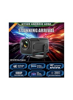 DUSALA Mini Portable Auto Keystone Projector, 4K FHD 1080P Smart Projector Support 10000 Lumens with WiFi 6, BT 5.0, 180 Degree Rotation, Built-in Android 11.0 EU PLUG (HY-320)  - Image 4
