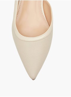 Celeste Women's Monogram Print Shoes with Buckle Closure and Kitten Heels  - Image 4