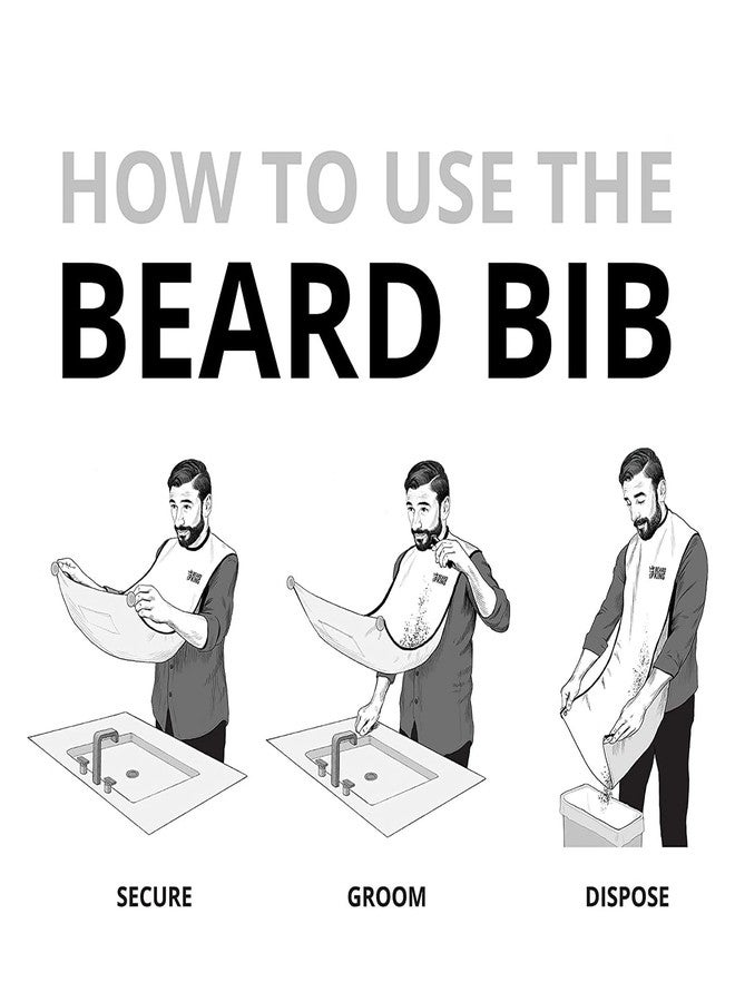 Beard King Beard Bib Apron - Shaving Set for Dad - As Seen on Shark Tank - Men's Hair Catcher for Shaving - Grooming Accessories - Packing Pouch, Black - Image 3