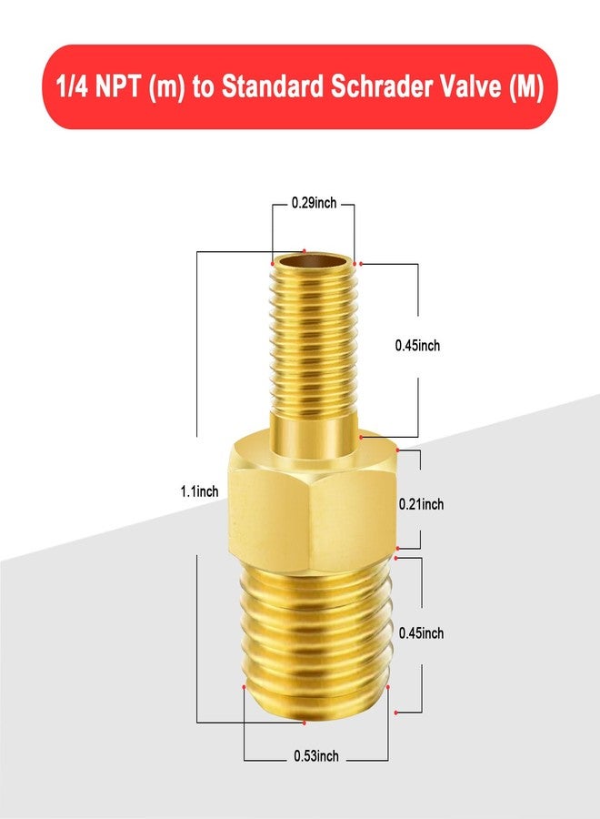 Godeson 1/4 NPT to Schrader Valve Adapter (Pack of 2) for Portable Air Compressor/Pump - Image 2