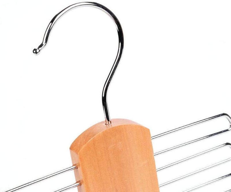 AUGEN Wooden Tie Rack Holder for Men | Premium Multi-Purpose Hanger with 20 Anti-Slip Hooks | Belt, Necktie, Scarf Organizer | 360° Swivel Rotating Closet Storage Hanger (Dark Wood Finish) - Image 4