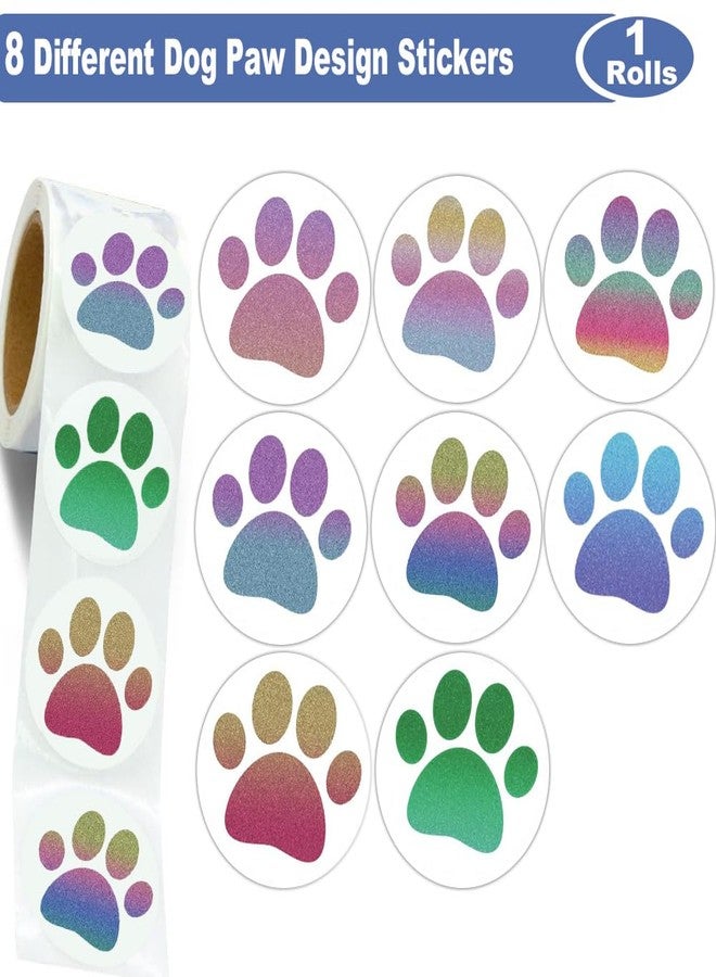 Hohamn 600 Pcs Dog Paw Stickers Roll for Kids 1.5 Inch Round Puppy Dog Paw Label Stickers for Toddlers Boys Girls Birthday Party Favors Gifts Decoration Envelope Seals Classroom Reward - Image 2