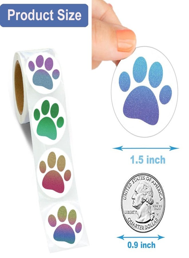 Hohamn 600 Pcs Dog Paw Stickers Roll for Kids 1.5 Inch Round Puppy Dog Paw Label Stickers for Toddlers Boys Girls Birthday Party Favors Gifts Decoration Envelope Seals Classroom Reward - Image 3