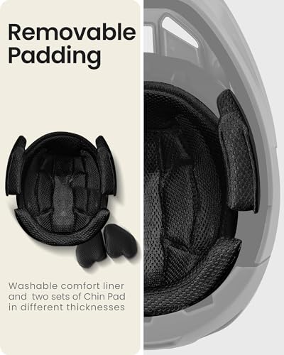 OutdoorMaster Full Face Mountain Bike Helmet for Men & Women-Two Removable Chin Pad Mountain Bike Helmet Grizzly, Ventilation Lightweight Racing Downhill DH BMX MTB Helmet (Meteorite Black, Large) - Image 5