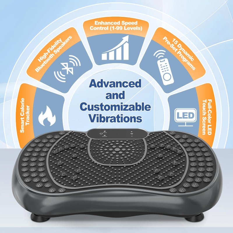 Bigzzia Vibration Plate Exercise Machine for Weight Loss â€“ 100-Speed Platform with Remote & Resistance Bands, 450 lbs Capacity â€“ Quiet Full Body Workout for Lymphatic Drainage at Home - Image 4