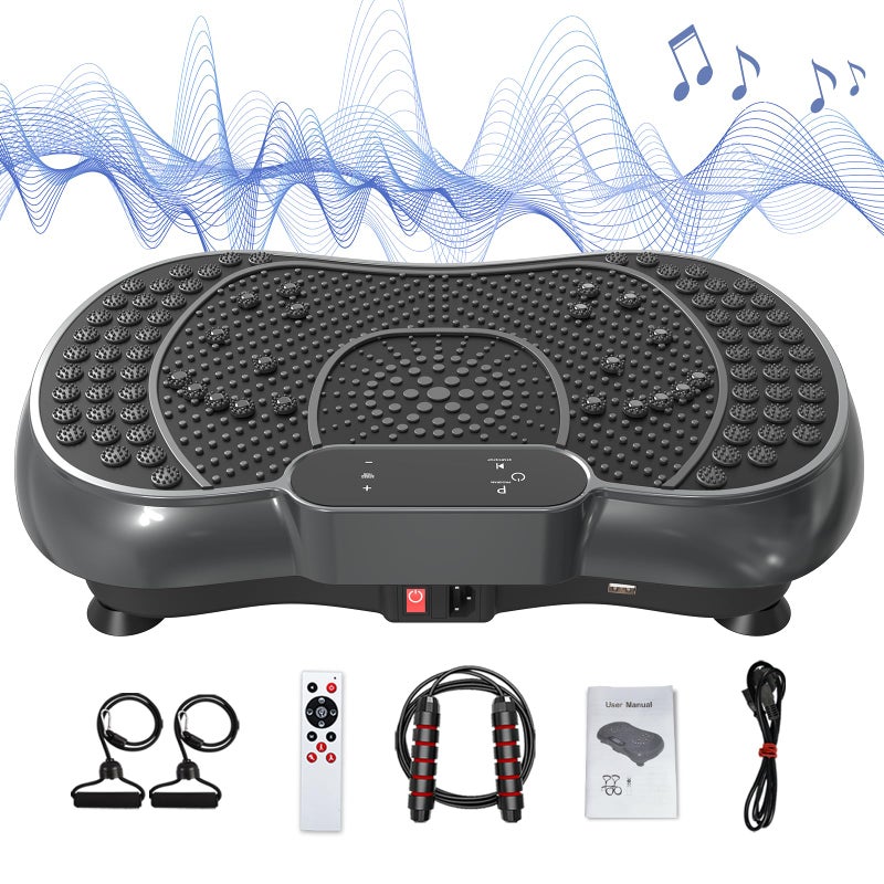 Bigzzia Vibration Plate Exercise Machine for Weight Loss â€“ 100-Speed Platform with Remote & Resistance Bands, 450 lbs Capacity â€“ Quiet Full Body Workout for Lymphatic Drainage at Home - Image 1