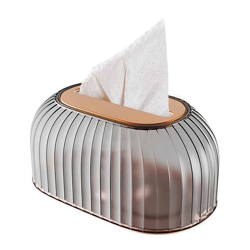 oddpod ™ Streak Tissue Box Holder with Automatic Spring/Desktop Facial Paper Towel Dispenser for Office, Home, Restaurants, cafes, Hotels & Hospitals - Umber Brown - Image 1