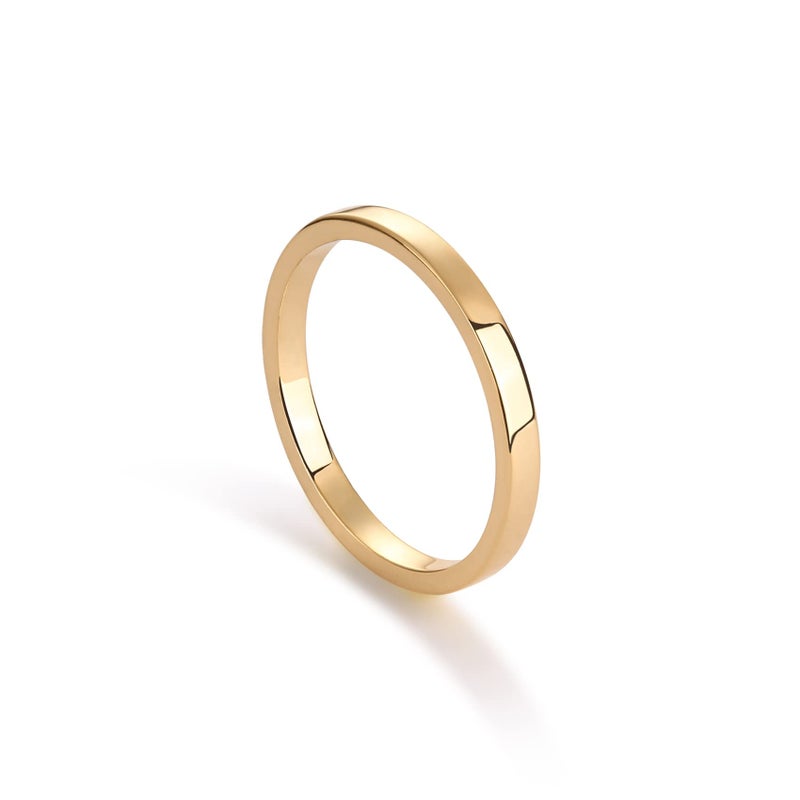 PAVOI 14K Gold Plated Stacking Ring | Bands for Women (Yellow Plated, 8) - Image 1