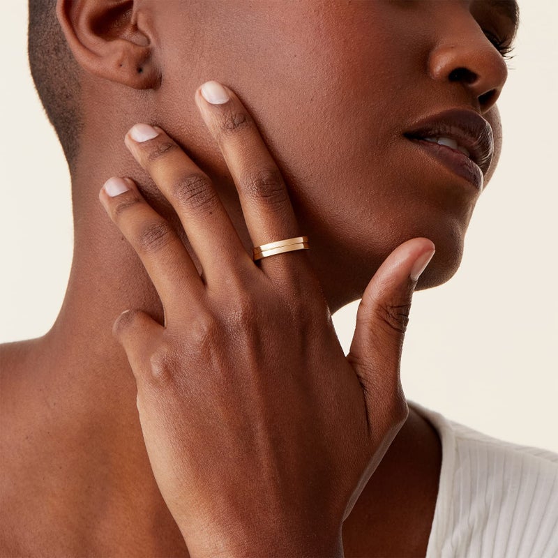 PAVOI 14K Gold Plated Stacking Ring | Bands for Women (Yellow Plated, 8) - Image 4