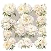 CATaireen Vintage Junk Journal Items Kit Pre Cut Paper Cards Cutout Cardstock Art Aesthetic Decor Hollow Out Craft Elements Small Embellishments Supplies for Adults Scrapbook Pack Floral White - Image 2