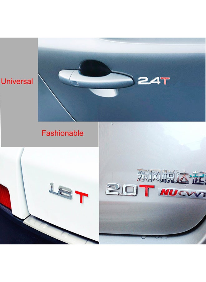 3D Universal Chromed Metal 1.8T Car Emblem Trailer Gas Displacement Identification Car Sticker - Image 2