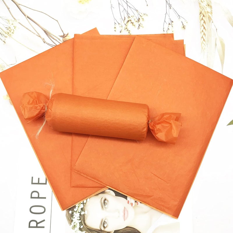 Red Dot Gift REDDOTGIFT® Tissue Paper 50-Sheets Size: 50 * 70 cm wrapping DIY tissues (15 color available)…17 gram use for T Shirt,Dress,Abayas Wrapping. (Orange, 50 * 70cm) - Image 4