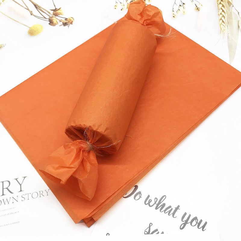 Red Dot Gift REDDOTGIFT® Tissue Paper 50-Sheets Size: 50 * 70 cm wrapping DIY tissues (15 color available)…17 gram use for T Shirt,Dress,Abayas Wrapping. (Orange, 50 * 70cm) - Image 2