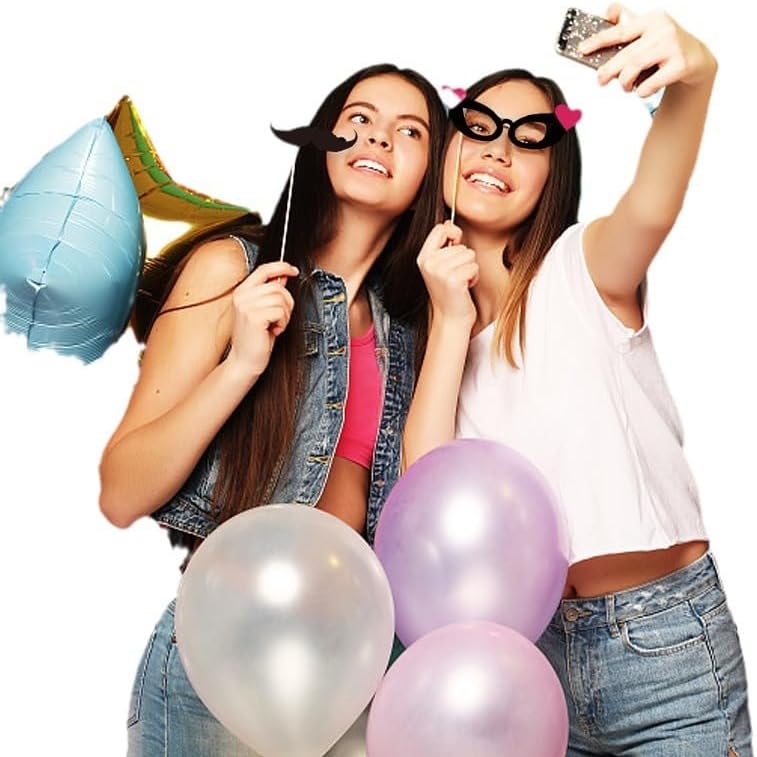 HANSAMU أدوات تصوير عيد الحب - أدوات تنكرية مضحكة - أدوات تصوير سيلفي لالتقاط الصور - زينة خلفية إبداعية - مجموعة لافتات لالتقاط الصور لوازم الحفلات 20 قطعة - Image 5