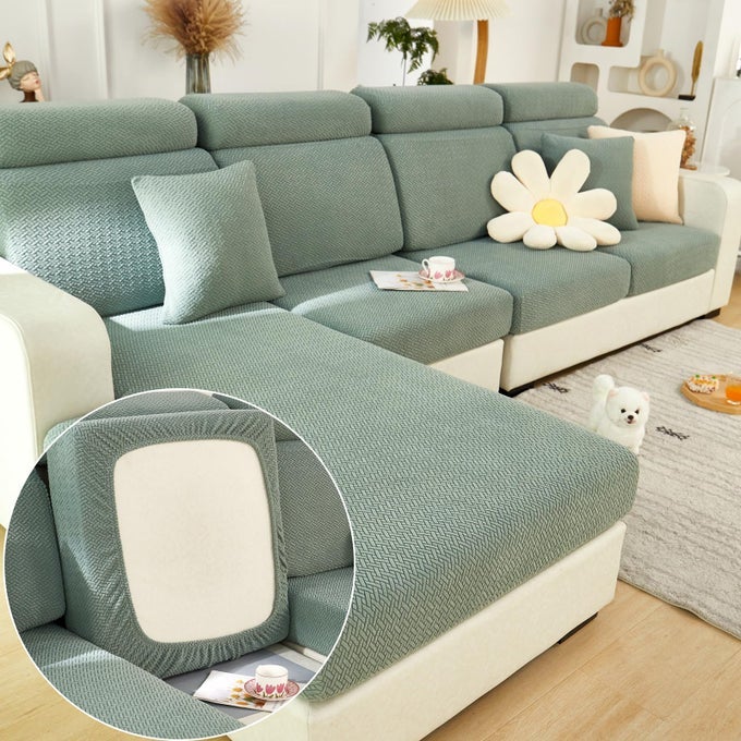 COUCH CUSHION COVERS FOR SOFA COUCH COVERS WEARRESISTANT UNIVERSAL SOFA COVER WASHABLE STRETCH FOR SECTIONAL SLIPCOVERS TEXTUREGREENBACK COVER L