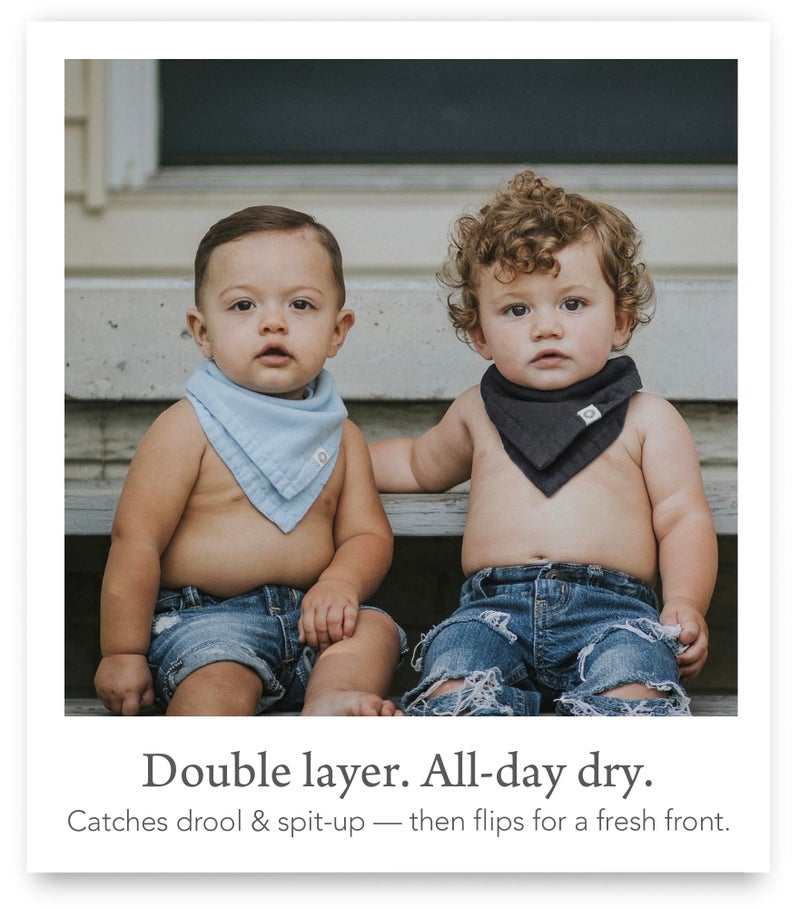 Kishu Baby Indi Organic Baby Bandana Bibs - Fairtrade 4-Way Reversible Drool Bibs for Boys & Girls - Unisex (Set of 5) (Pacifica) - Image 2