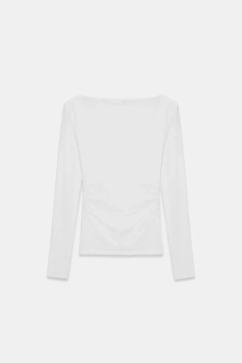 Dilvin White DILVIN Slim Fit V-Neck Knit Blouse for Women | Best Price UAE