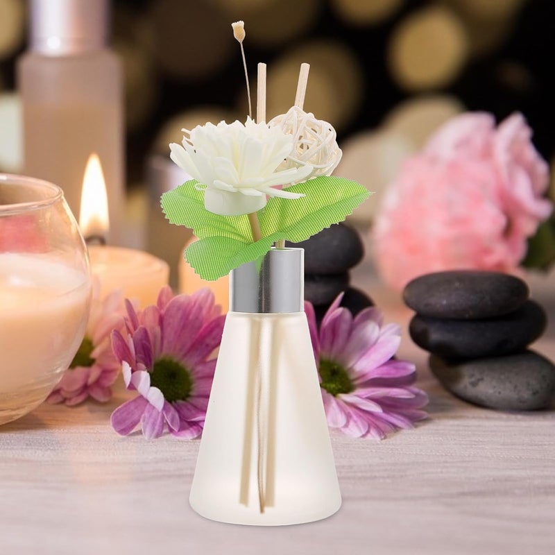 3Pcs Glass Essential Oil Diffuser Bottle with Rattan Dried Flower Sticks, Ocean Scent Reed Diffuser Set for Bathroom Home Fragrance and Office Décor - Image 5