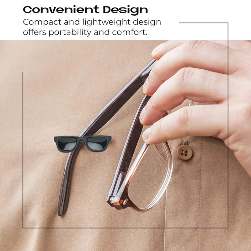 Readerest magnetic eyeglass holder, name tag, magnet badge holder, sunglasses holder, eye glass holder from Shark Tank, Made in USA (Black Shade: Sunglass Model), Gifts for Mom and Dad - Image 4