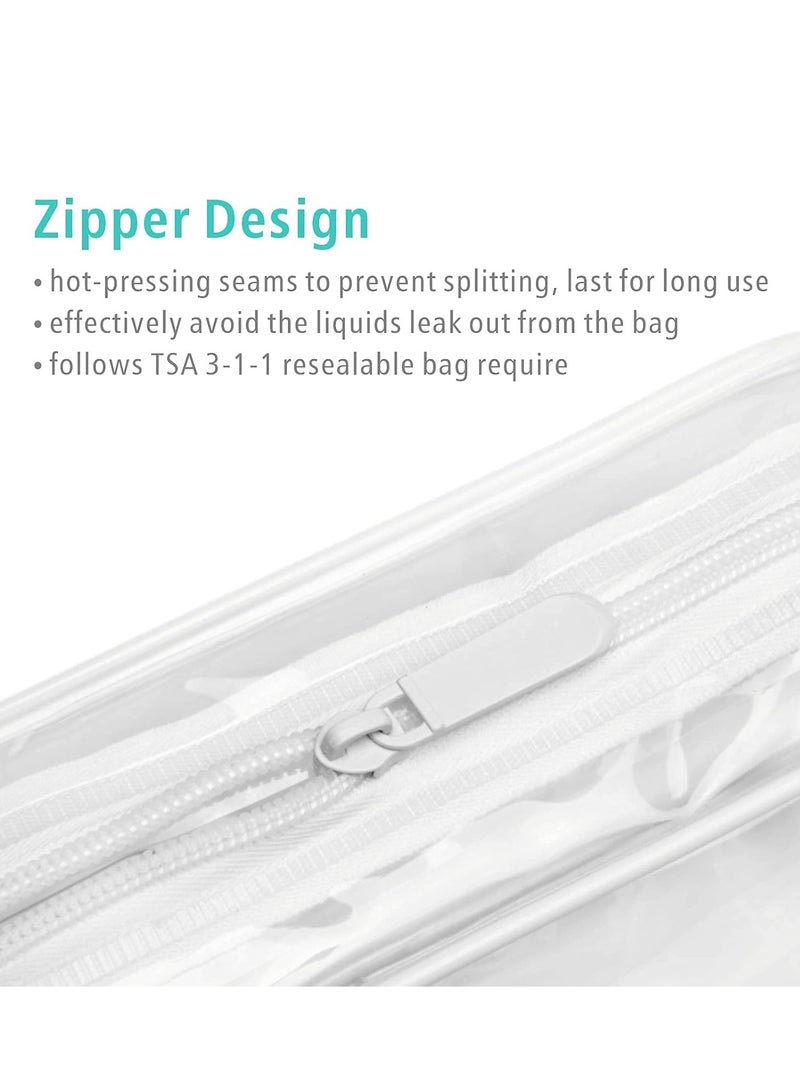 إسكدنيا حزمة من 3 أكياس سفر للمستحمامات المعتمدة على TSA للمكياج والمستحضرات الجمالية للنساء، باللون الأبيض - Image 3