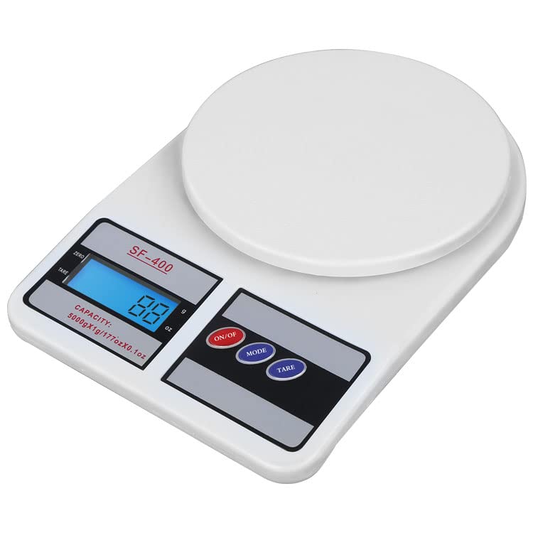 MZ Digital Kitchen Weighing Scale Machine Multipurpose Electronic Weight Scale with Backlit LCD Display for Measuring Food Cake Vegetable Fruit Weighing Scale White Weighing Scale White - Image 2