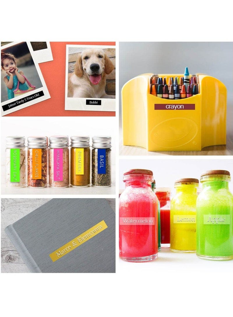 3D Label Printer Click Small Model Label Makers Manual Embossing Label Maker Typewriter Printer DIY Machine for Home Business Work Black With Free Black Tape and Gold Tape - Image 3