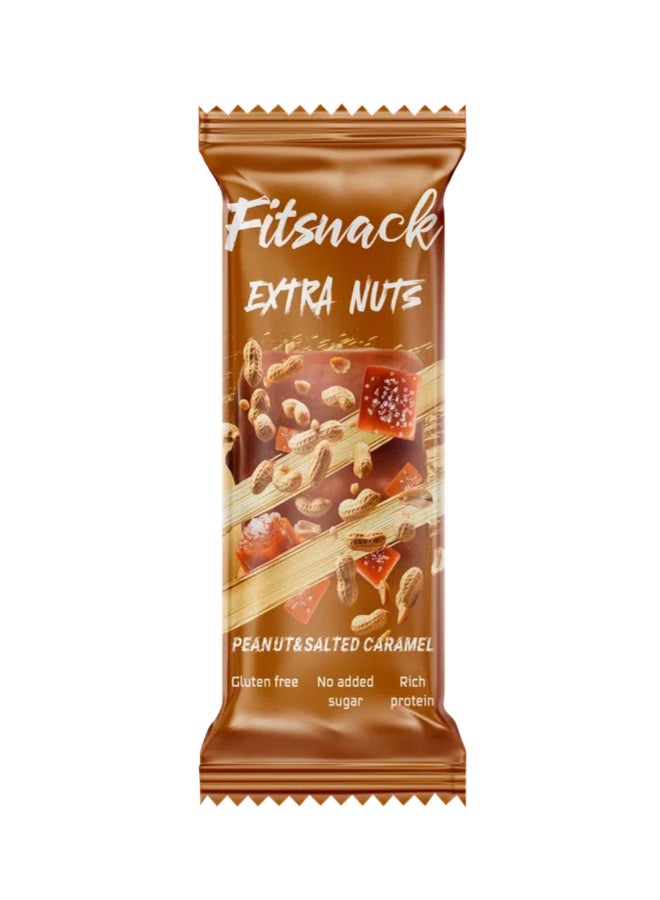 Extra Nuts Glazed Peanut Snack Bar with Liquid Filling, Sugar-Free Sweetener, High Protein Peanut Snack