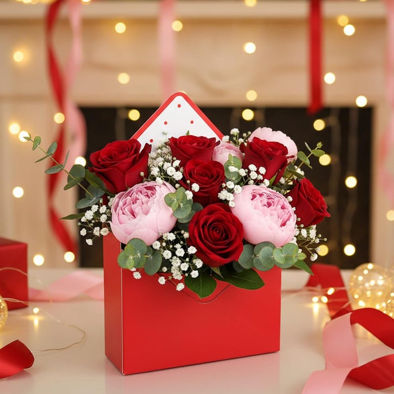 Floral Envelope Boxes, Wrapping Bag | Folding Waterproof Paper Bouquet Wrapping Box - for Arrangements Mother's Day Wedding - Image 3