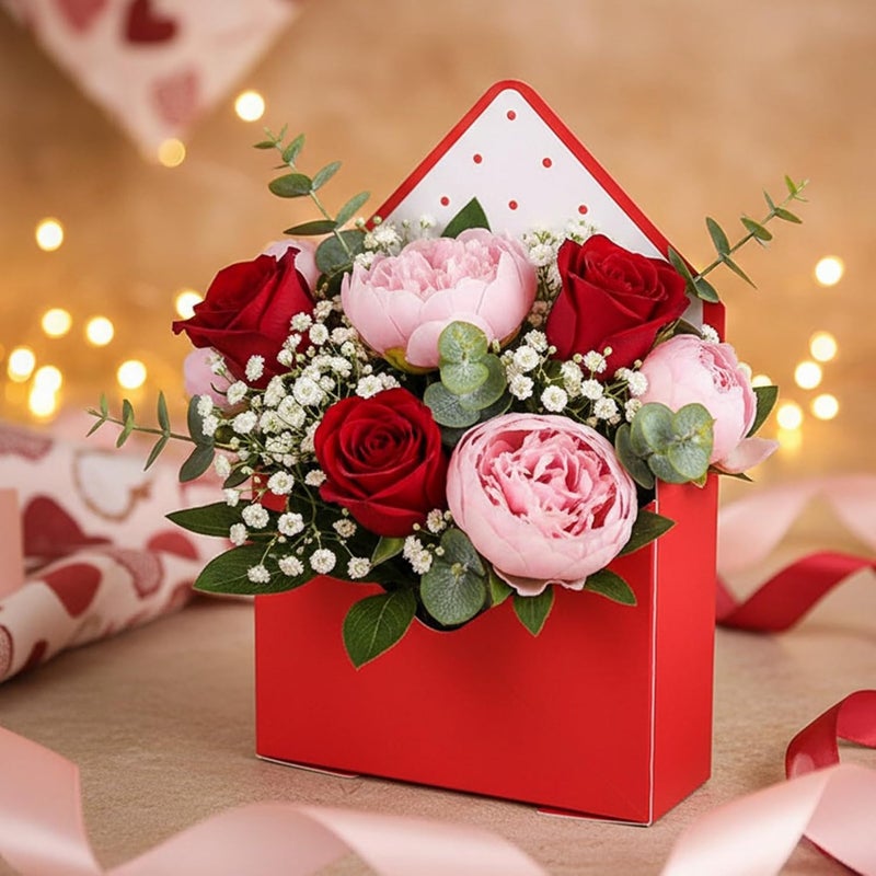 Floral Envelope Boxes, Wrapping Bag | Folding Waterproof Paper Bouquet Wrapping Box - for Arrangements Mother's Day Wedding - Image 2