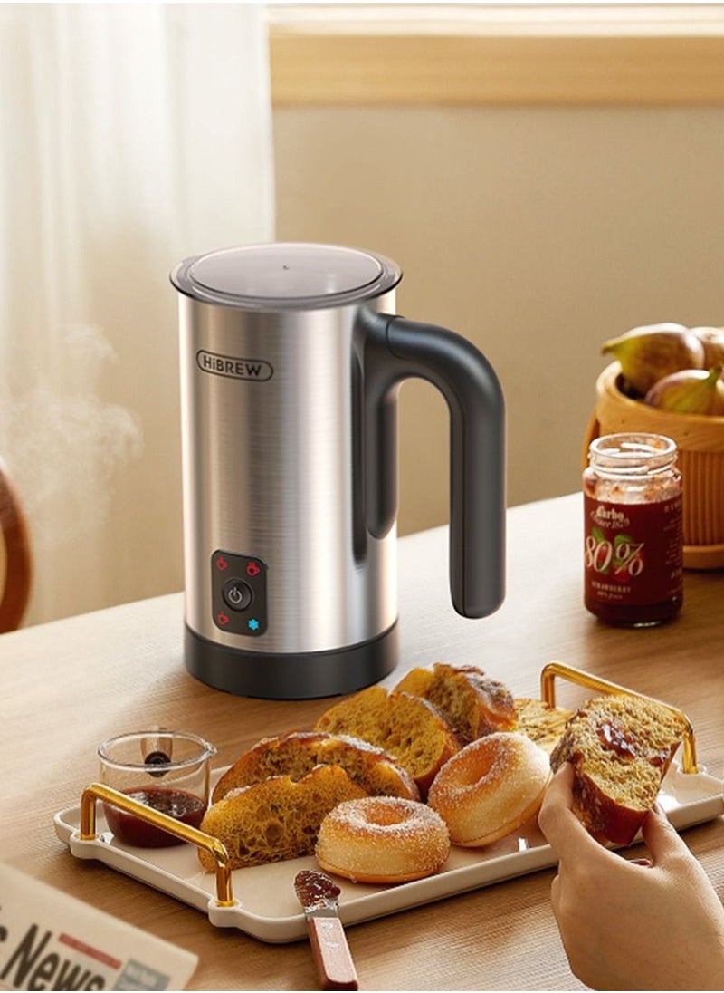 HiBREW HiBREW 4 in 1 Portable Electric 450W Silver Milk Frother Frothing Foamer Fully automatic Milk Warmer Cold/Hot Latte Cappuccino Chocolate Protein powder M3A  - Image 3