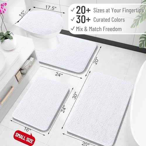 OLANLY Bathroom Rugs 30x20 Extra Soft Absorbent Chenille Bath Rugs Rubber Backing Quick Dry Machine Washable Bath Mats for Bathroom Floor Tub and Shower Home Decor Accessories White - Image 3