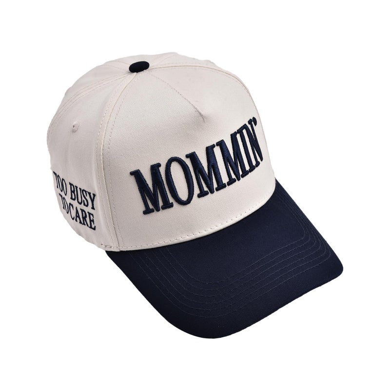 Asadovce Mommin Trucker Hat for Women Embroidered Mom Baseball Cap Adjustable Canvas Vintage Hat for Casual Wear - Image 3