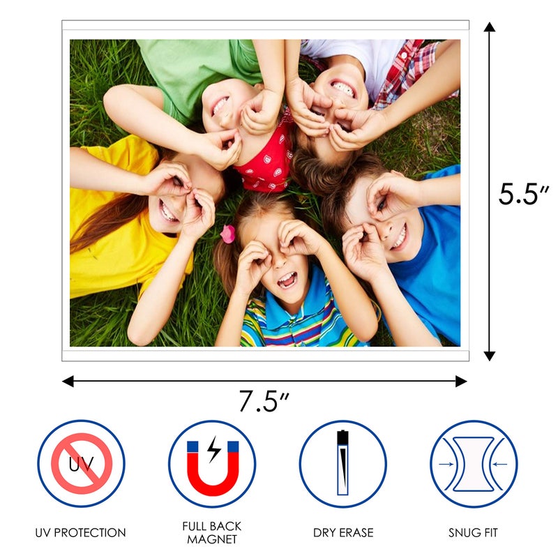 Mositear 10 Pack 5""x7"" Premium Magnetic Picture Pockets Frames Holds 5 x 7 inches Photo for Refrigerator Picture Frames - Image 2