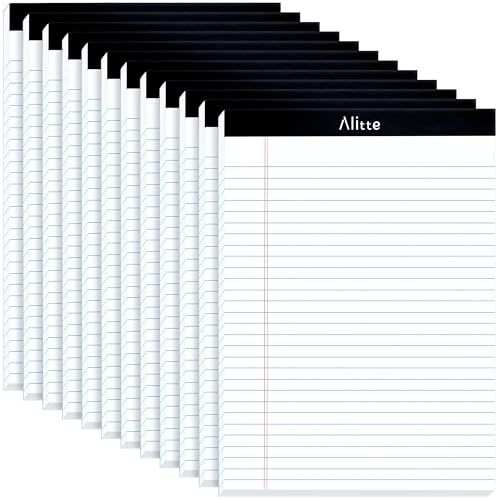 Alitte Legal Notepads 8.5 x 11, Pack of 12 - Perforated Wide Ruled Writing Pad - Premium Thick Paper, No Ink Bleeding - Blank Legal Pads For Home, Office, School, Business - 50 Sheets Per Notebook - Image 1