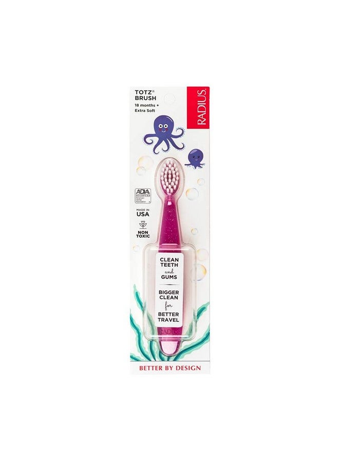 RADIUS Totz Toothbrush Extra Soft Brush BPA Free & ADA Accepted Designed for Delicate Teeth & Gums for Children 18 Months & Up - Pink Sparkle - Pack of 1 - pzsku/ZEB08C05A46717789F147Z/45/_/1737031495/899bf251-c25e-45f1-8727-5d1b56d6f2e4