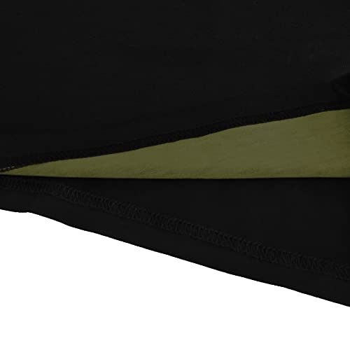 LOGEEYAR Mens Slim Fit T-Shirt Contrast Color Tee Gradient Stitching Short-Sleeve Cotton Tops Z-Green - Image 4