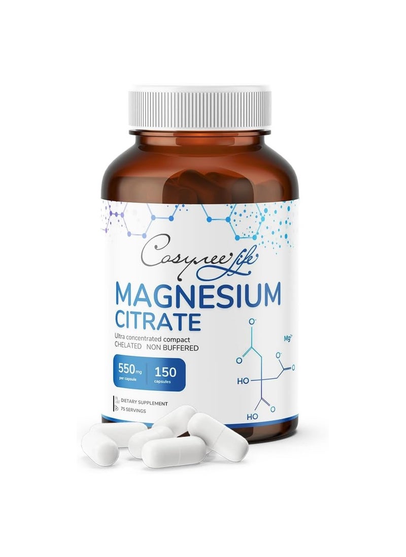 Magnesium Citrate 550 mg per Serving | Magnesium for Muscle & Support System, 150 Capsule, 75 Day Supply | citrato de magnesio. - pzsku/ZEB08C8415A3FD03372E2Z/45/_/1738833321/a28b817f-f15f-4ce2-9de0-ff6ab0ede2cd