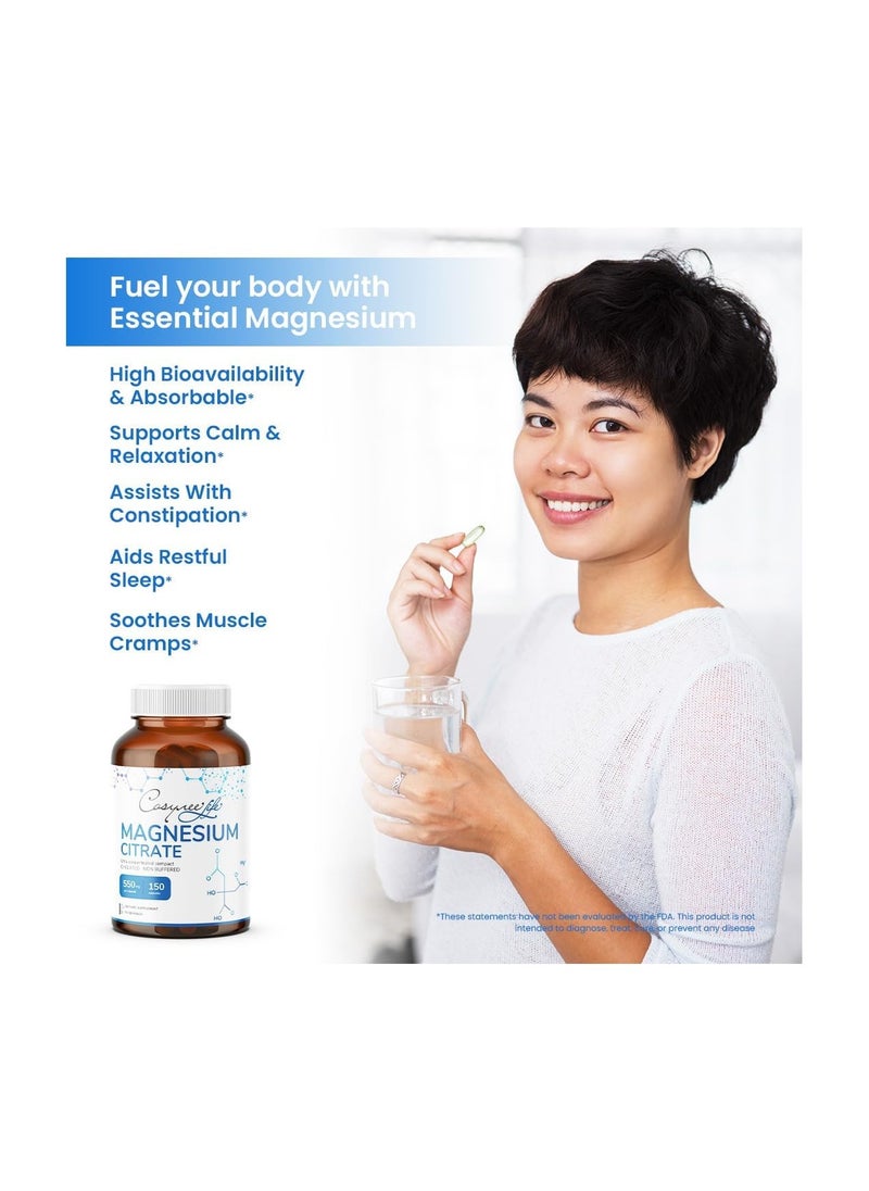 Magnesium Citrate 550 mg per Serving | Magnesium for Muscle & Support System, 150 Capsule, 75 Day Supply | citrato de magnesio. - pzsku/ZEB08C8415A3FD03372E2Z/45/_/1738833351/009ef1e0-ca68-4718-88ba-05ba9ba74016