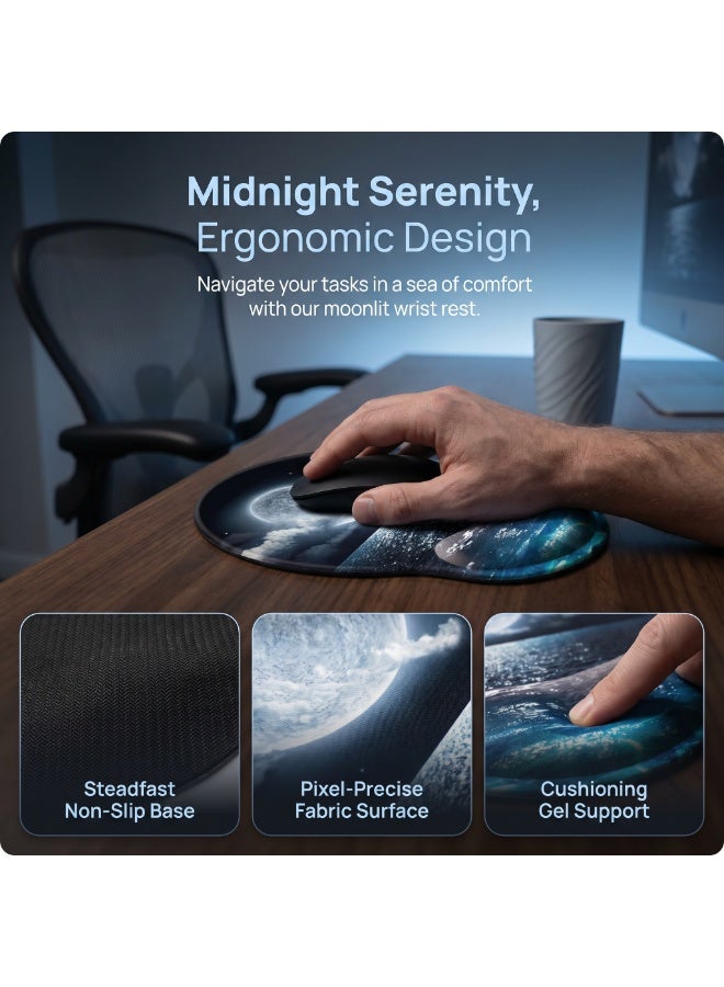 CozyNook Mouse Pad with Memory Foam Wrist Support, Ergonomic Non-Slip Wrist Rest Pad for Office, Home, Laptop & Desktop, Botanical Floral Desk Accessory - Image 3