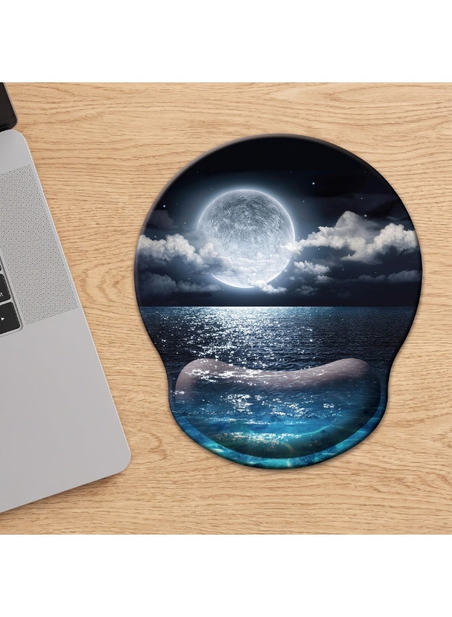 CozyNook Mouse Pad with Memory Foam Wrist Support, Ergonomic Non-Slip Wrist Rest Pad for Office, Home, Laptop & Desktop, Botanical Floral Desk Accessory - Image 1