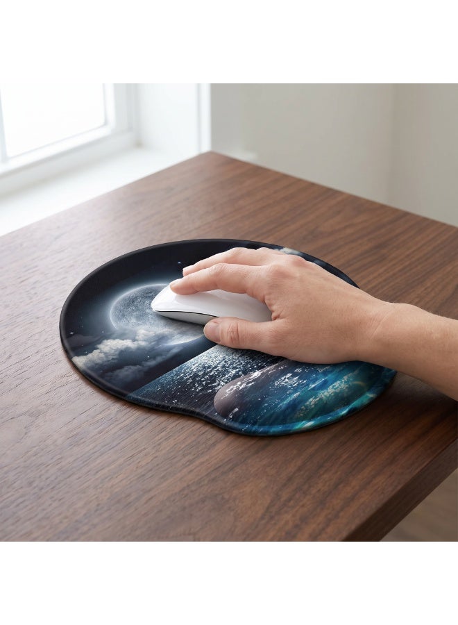 CozyNook Mouse Pad with Memory Foam Wrist Support, Ergonomic Non-Slip Wrist Rest Pad for Office, Home, Laptop & Desktop, Botanical Floral Desk Accessory - Image 2