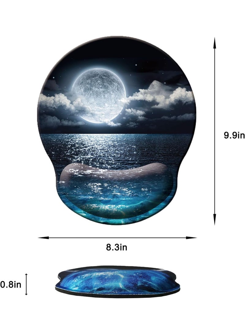 CozyNook Mouse Pad with Memory Foam Wrist Support, Ergonomic Non-Slip Wrist Rest Pad for Office, Home, Laptop & Desktop, Botanical Floral Desk Accessory - Image 4