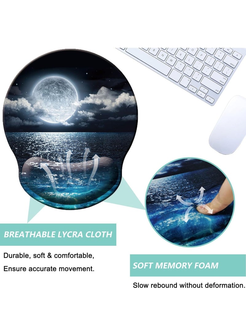 CozyNook Mouse Pad with Memory Foam Wrist Support, Ergonomic Non-Slip Wrist Rest Pad for Office, Home, Laptop & Desktop, Botanical Floral Desk Accessory - Image 5