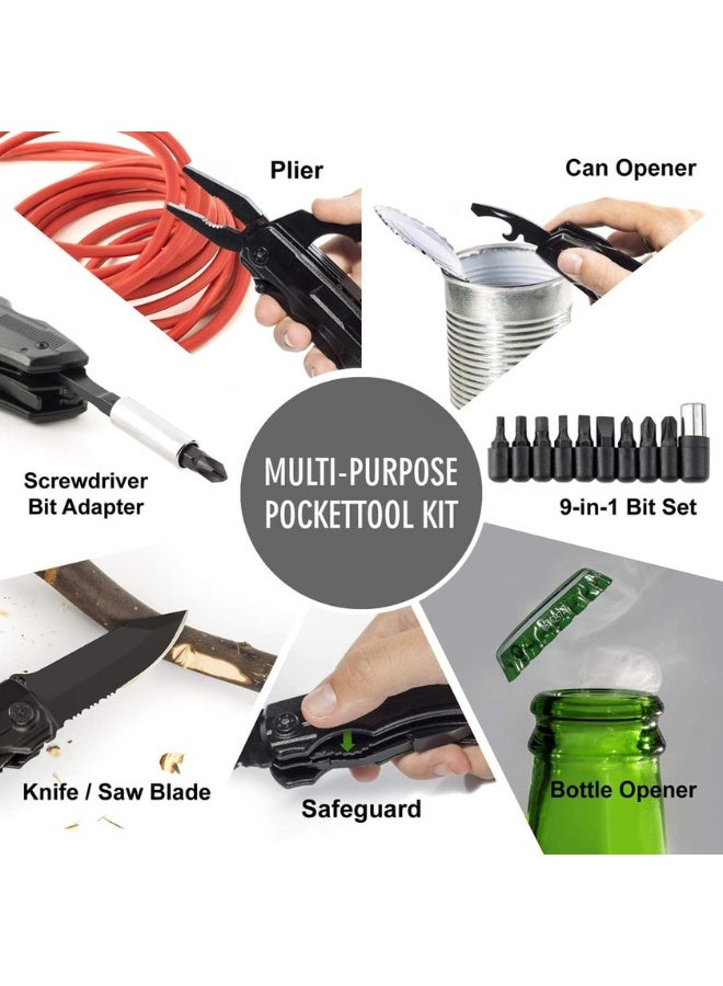 Men's & Women's Stainless Steel Pocket Knife with Pliers/Screwdrivers & Bottle Opener - Image 5