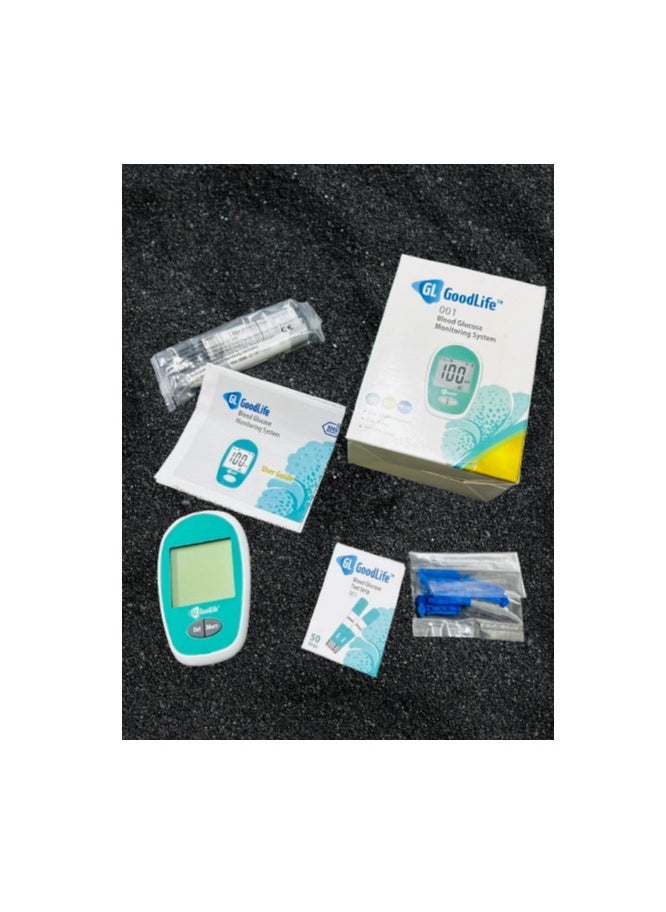 GoodLife BLOOD SUGAR TEST FULL KIT Monitor Kit, 1 Lancing Device,50 Test Strips and 10 Blood Lancets, Portable Blood Sugar Test Kit MADE IN TAIWAN with 100% ACCURACY  - Image 2