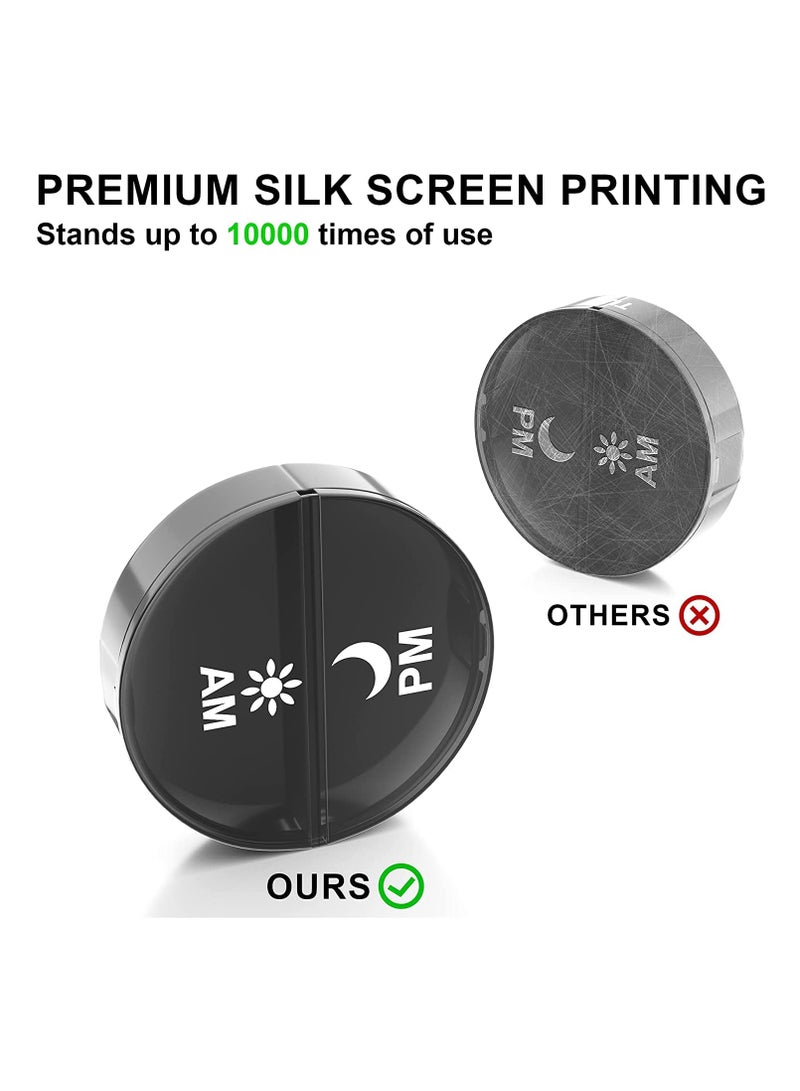 Pill Organizer 2 Times a Day, Medicine Pill Organizer, Weekly Pill Organizer AM PM Pill Box, Large Capacity 7 Day Pill Box for Medicine/Vitamin/Fish Oil/Supplements (Black) - Image 4